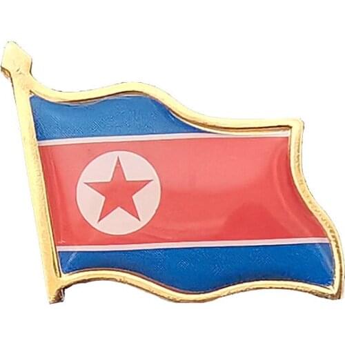 Beautiful North Korea Flag Brooch Enamel Pins Electroplated Gold Badge Used To Tie/Collar/Knapsack Decoration Accessories