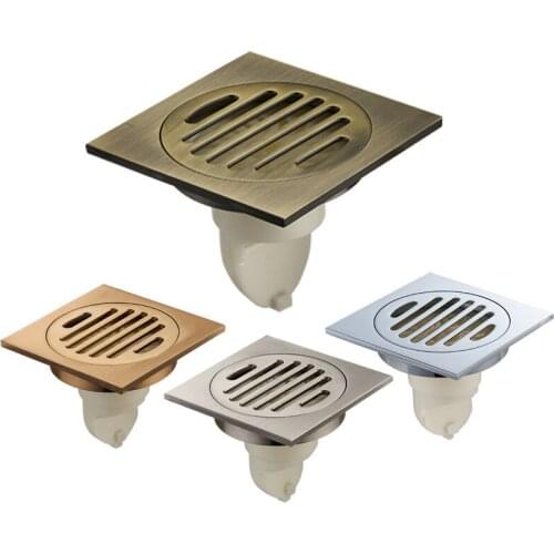 Square Popup Drain Brushed Nickel Strainer Hair Antique Brass Black Shower Drain Bathroom Accessories In Brushed Nickel