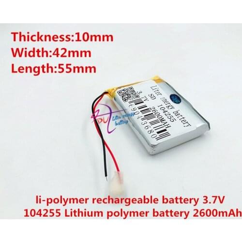Best battery brand 3.7 V lithium polymer battery 2600mah 104255 mobile power supply tablet GPS navigator