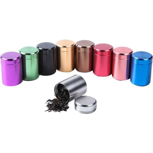 Metal Aluminum Sealed Cans Portable Small Travel Tea Caddy Airtight Smell Proof Container Stash Jar Canister Pots #YJ