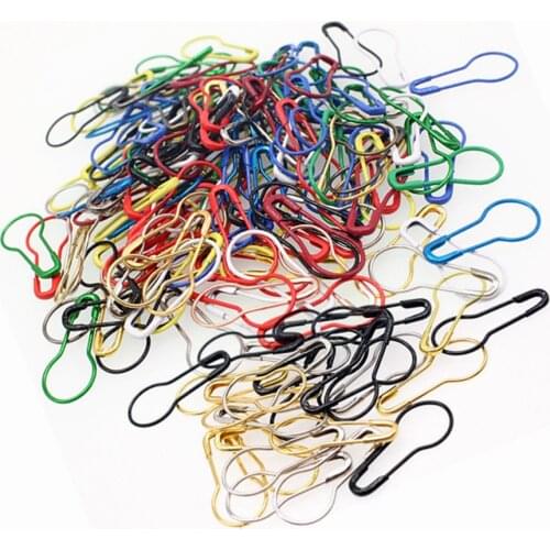 100pc Mix Color Safety Pins Gourd Shape Metal Clips Marker Tag Gourd Pins Safe DIY Sewing tools Needle Clip Crafts Accessories