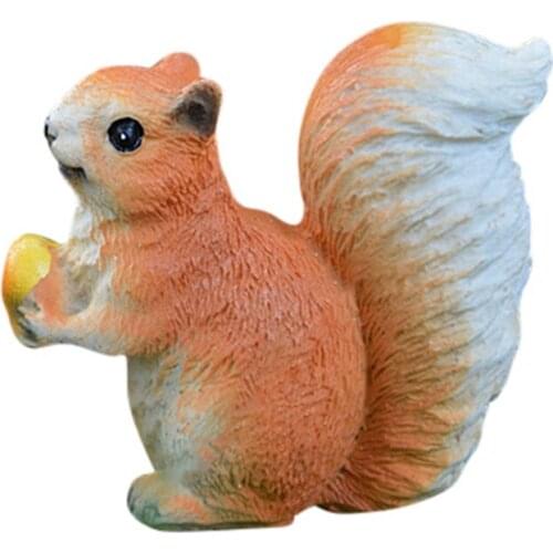 Fashion animal pattern toy Little Squirrel Resin Crafts Micro Landscape Bonsai Small Sculpture Holding Chestnut Mini Squirrel