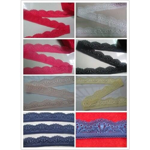 Wholesale 10 yards of beautiful high quality elastic lace ribbon fan width 3 cm various colors costume decoration