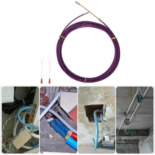 Flat Spring Head Electrician Threader Purple 5/10/15/20/25m Wire Cable Puller Fish Tape Impact Strength Communication