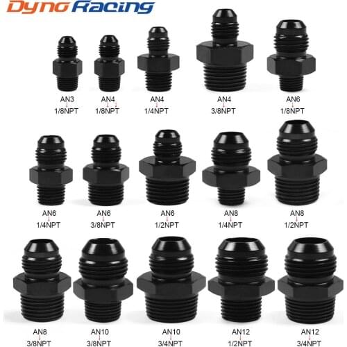 Straight AN Flare Male to NPT Pipe Adapter Hose Fitting Bare Aluminum Thread Straight Fuel Oil Air Hose Fitting Male Adapter