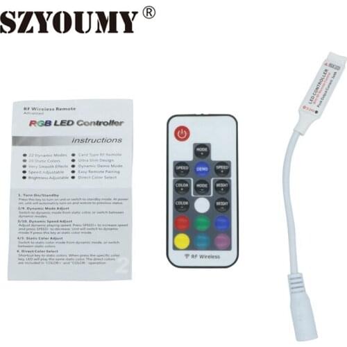 SZYOUMY 17 keys LED RGB Controller RF IR Remote RGB LED Wireless controller Advanced LED Controller Mini RF Remote