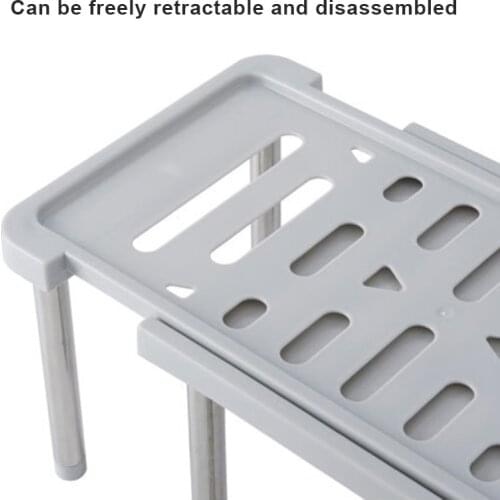 Adjustable Multi Purpose Stainless Steel Organizer Shelf for Kitchen Bathroom Livingroom JA55