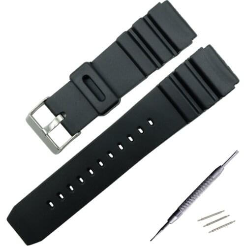 16mm 18mm 20mm 22mm Watchband Black Rubber Sport Wrist Silicone Military Diving Watch Strap Band For g-shock Accessories