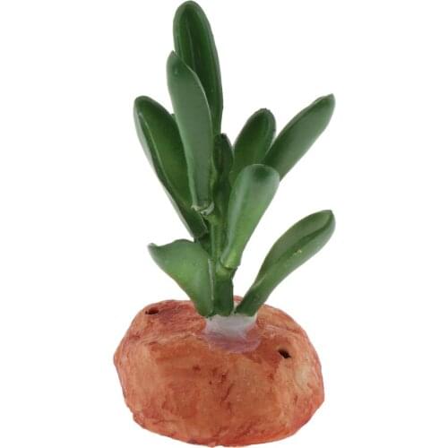 Resin Terrarium Tank Lifelike Plant Decorative Ornament for Reptiles Amphibians