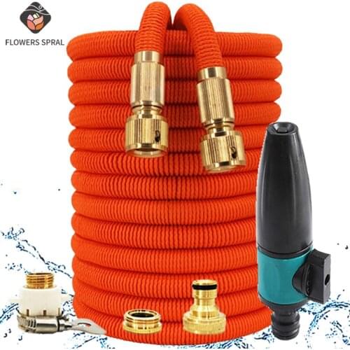 Garden Watering Hose Retractable Household Garden Irrigation Hose Pressure Gun Promotion 17Ft-150Ft Drip Watering Spring Hose