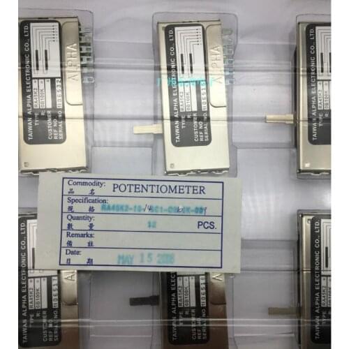 RA45K2 ALPHA 7.5cm 75MM slide potentiometer B100K B100KX2 0B100K shaft 15MM switch