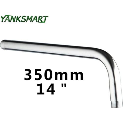 YANKSMART Contemporary Shower Arm Stainless Steel Polished Chrome 14 INCH Shower Arm banho Head Holder