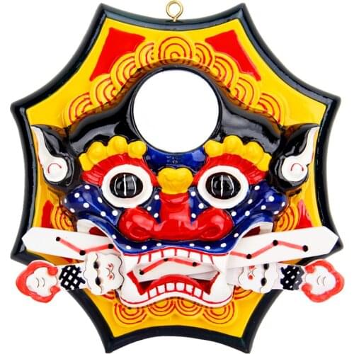 Select Style Gossip mirror Mahogany Bite the sword lion Shoutou Decoration Ornaments door trim Evil spirits evil Paul peace