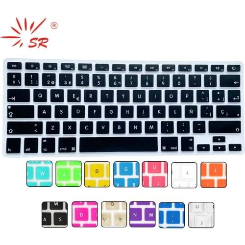 SR Spanish Language Silicone Keyboard Cover For Macbook Air Pro 13 15 17 Retina Film Laptop Accessories A1369 1286 1398 1466 14