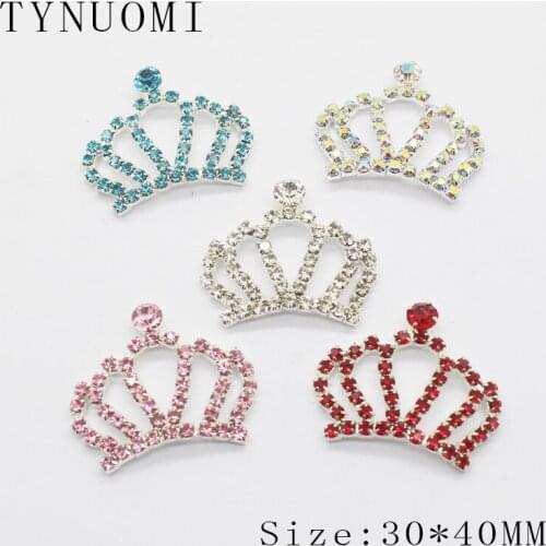 Rhinestone Button 10pcs30 * 40MM Crown Needlework Hand-sewn Button DIY Clothing Supporting Material Silver Bottom