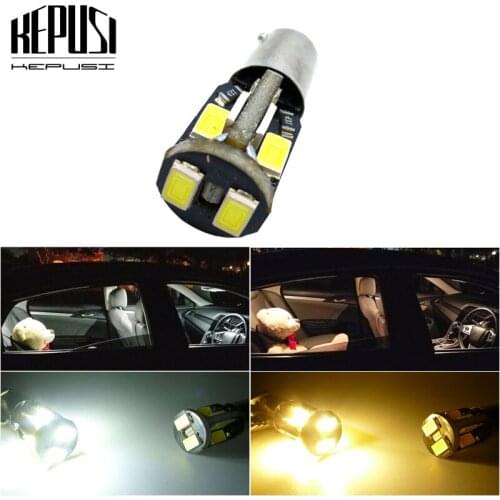 1x No Error Ba9s T4W 64111 Led Lamp 5630 SMD 12V Car Instrument Parking Marker LED Lights Bulb Warm White Canbus
