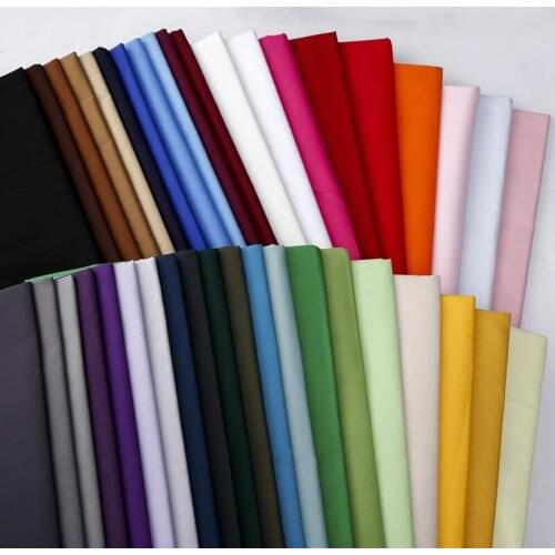 100% Cotton Plain Poplin Fabrics Tissue Solid Color Durable For DIY Spring Summer Apparel Dress Shirt Blouse Quilting Home Decor