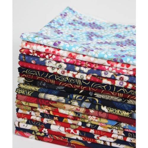 Japanese Style Exquisite Bronzing Cotton Fabric For Diy Handmade Sachet And Kimono Cheongsam