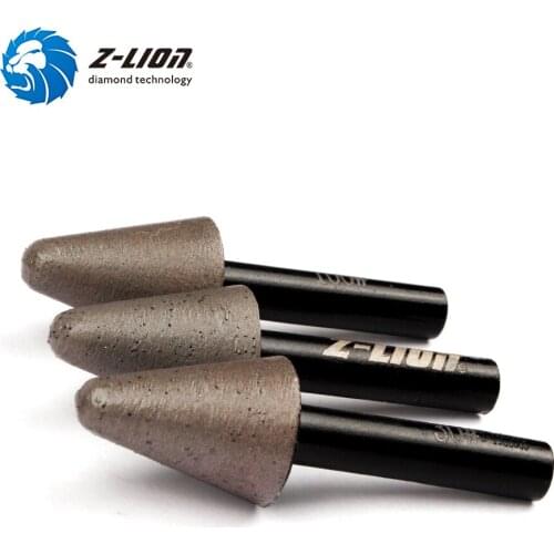 Z-LION 3pcs Sintered Diamond Countersink Bit Diamond Sanding Drill Bit Stone Marble Glass Mini Drill Diamond Bur Grit 30/50/100