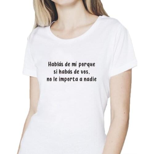 Fashion camiseta ropa mujer Spanish Letter Print Women T-shirts Tops Short sleeve Casual Summer lady tshirt tee