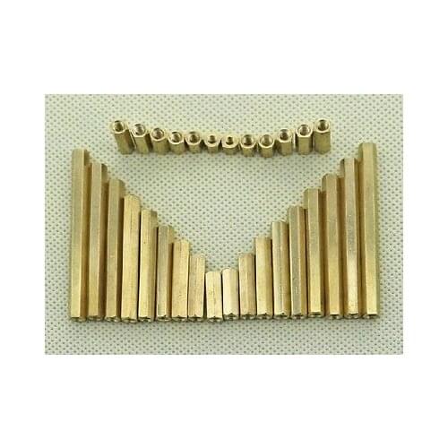 20pcs M3 x 25mm Brass Hexagonal Threaded Double Pass Spacers Hexagon Copper Post