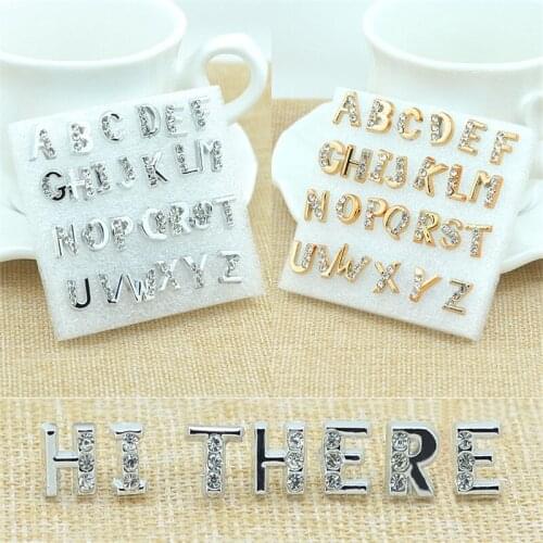 26 letter Luxury Brand Top Sale New 26 Letters Earrings Silver Inlay Gold Silver Cubic Zircon Stud Earrings For Women