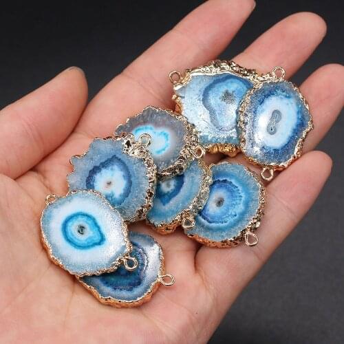 Irregular Natural Stone Agate Connector Charms For DIY Necklace Bracelet Handiwork Sewing Craft Jewelry Accessory Making