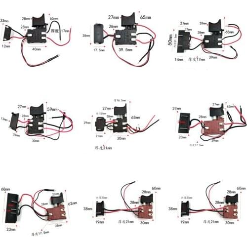Electric Drill Wired Speed Control Switch 12A DC 24V for Hitachi DS7DF