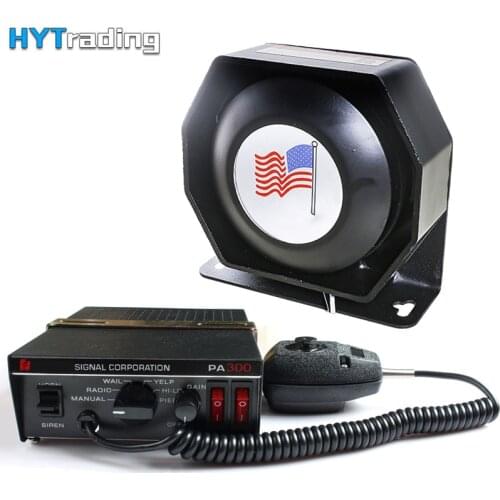 1 set 12V 200W Special Signals Car Warning Alarm Police Siren Horn Loud Speaker with MIC System Car Signal For Police Car