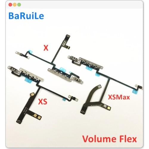 BaRuiLe 5pcs Volume Button Flex Cable For iPhone 11 Pro Max X XS Max Mute Switch Control Flex Ribbon Replacement Repair Parts