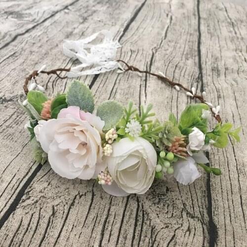 Free Shipping Light Pink Ivory Flower Crown