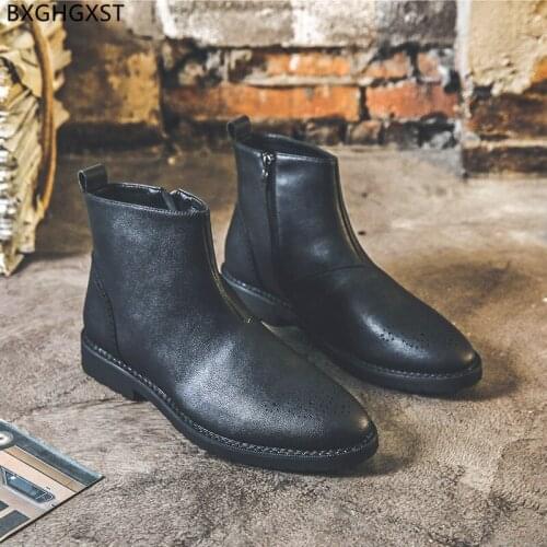 Chelsea Boots for Men Male Leather Casual Shoes Men Ankle Boots Men Leather Boots Man Luxury Brand Shoes for Man 2021 Chaussure