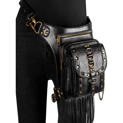 Black Puvk Style Metal Details Messenger Bag Multi-way Backpack