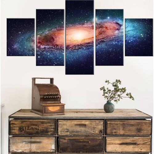 Canvas HD Prints Pictures Framework 5 Pieces Milky Way Galaxy Paintings Home Wall Art home Decor Posters frame