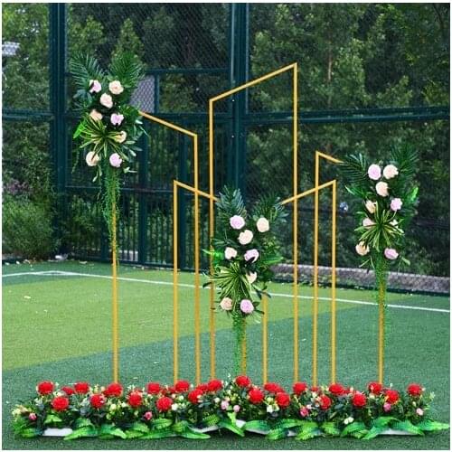 Art Geometric metal stand wedding flower display rack grand event stage backdrops decoration Lawn Wedding decoration iron prop