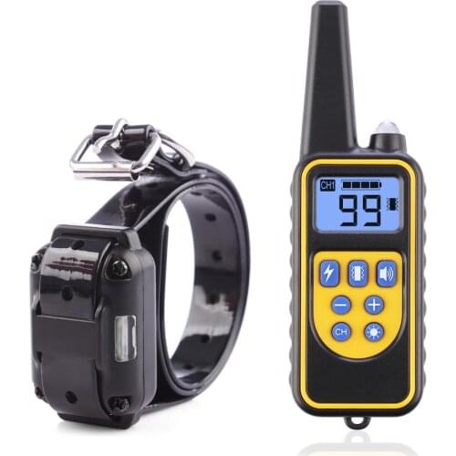 Jly Rechargeable Dog Training Collar Remote Control Collar for Dog Accessories Pet Leash Waterproof - Black