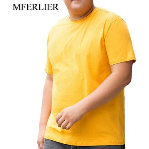 MFERLIER Summer men t shirt 5XL 6XL 7XL 8XL 9XL cotton Bust 145cm plus size tshirt men