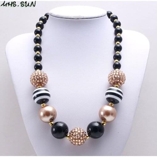 MHS.SUN Fashion Kids Boy Beads Necklace Charm Child Baby Chunky Bubblegum Necklace For Gift Choker Necklace Chunky Jewelry 1Pcs