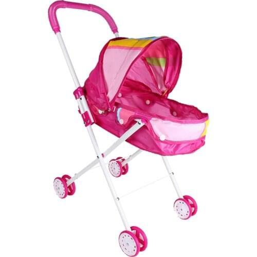 Mini Newborn Baby Doll Pushchair Stroller Foldable Baby Doll Trolley With Swivel