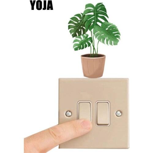 YOJA Banana Leaf Plants Sticker Switch Decor Living Room Bedroom Wall Personalized Colored 8SS0516