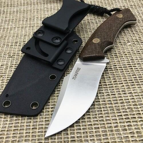 Original Outdoor Survival Knife Fixed Blade Hunting Tactical Straight Knife D2 Blade Micarta Handle Camping EDC Tool w/ K Sheath