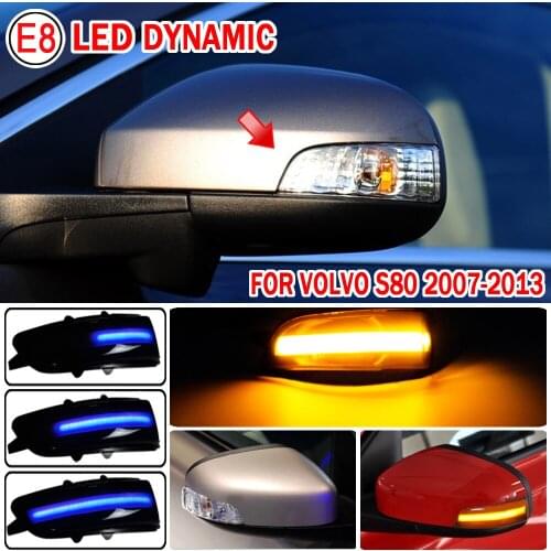 Pair For Volvo C30 C70 S40 S60 V40 V50 S80 V70 2008-2010 LED Dynamic Turn Signal Side Mirror Sequential Blinker Indicator Light