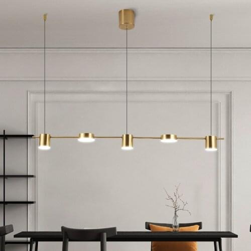 Gold or Black Nordic Simple Pendant Lights For Dining Room LED Lighting Hanging Fixtures for Bar Bedroom Home Long Pendant Lamp