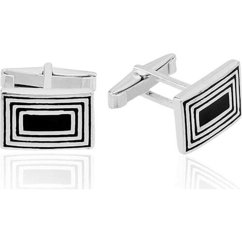 Silverlina Silver Striped Button