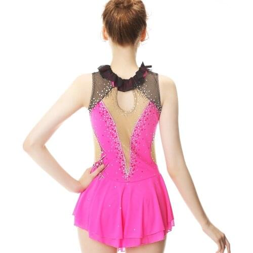 Blue Figure Skating Dress Ice Skating Dress Spandex For Womens girls