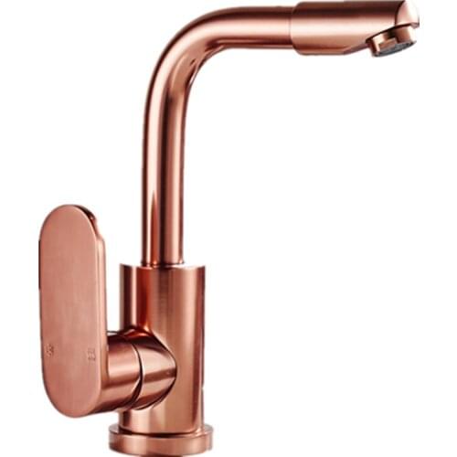 DONYUMMYJO Deck mounted Space Aluminum rose gold basin mixer tap with single handle rose kitchen sink faucets