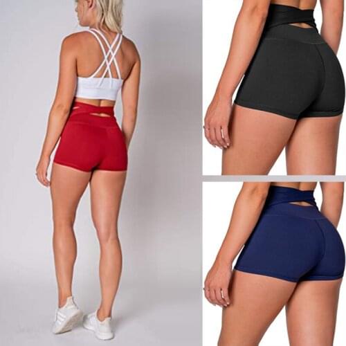 Sports Shorts Gym Women Biker Shorts Leggings Yoga Cross The Small Belt Of Tall Waist Belly In Yoga Shorts Fitness Pants/40