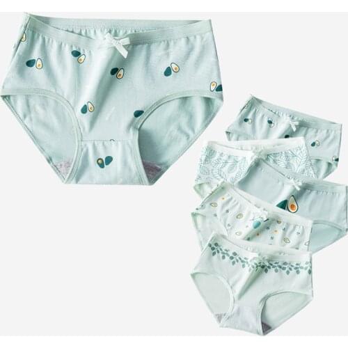 Women Panties Comfort 5Pcs/lot Cotton Sexy Soft Fashion Style Print Female Breathable Underwear Seamless Girls Briefs