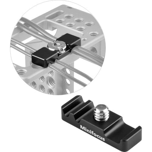 Universal DSLR Camera Cable Clamp Lock Type C Microphone Cable Clip Clamp 1/4 Screw Mount For Canon Sony Nikon Wire Fixer