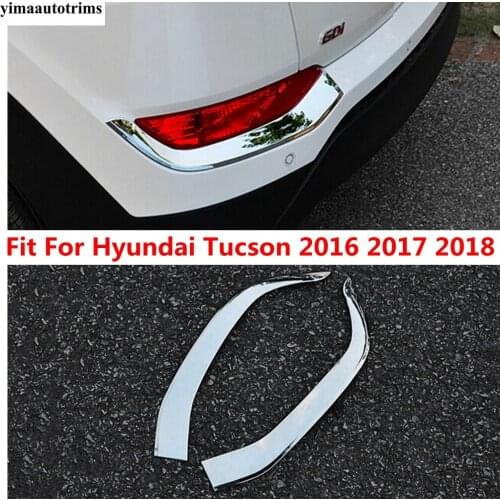 Rear Fog Lights Lamps Eyelid Eyebrow Strip Cover Trim Fit For Hyundai Tucson 2016 2017 2018 ABS